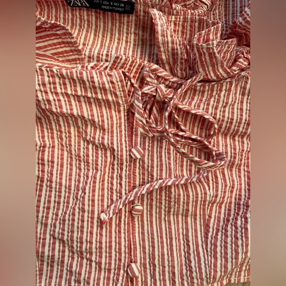 ZARA STRIPED CROPPED TOP WITH RUFFLES SIZE S - Picture 8 of 8